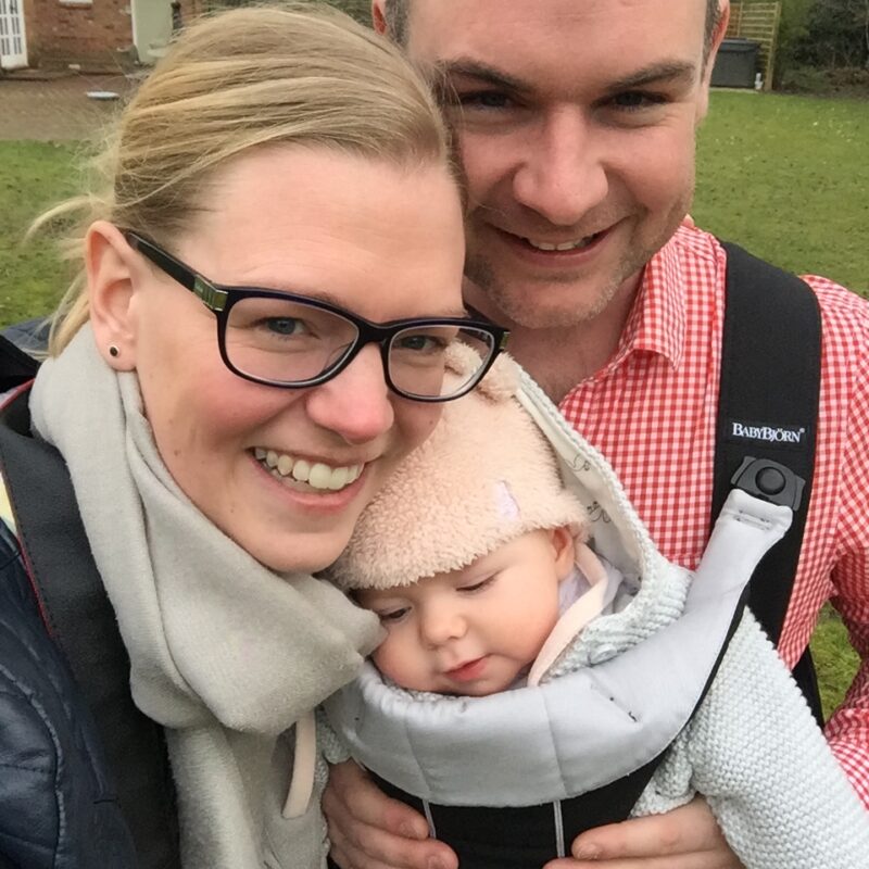 Beth as a baby with her parents Tom and Jen